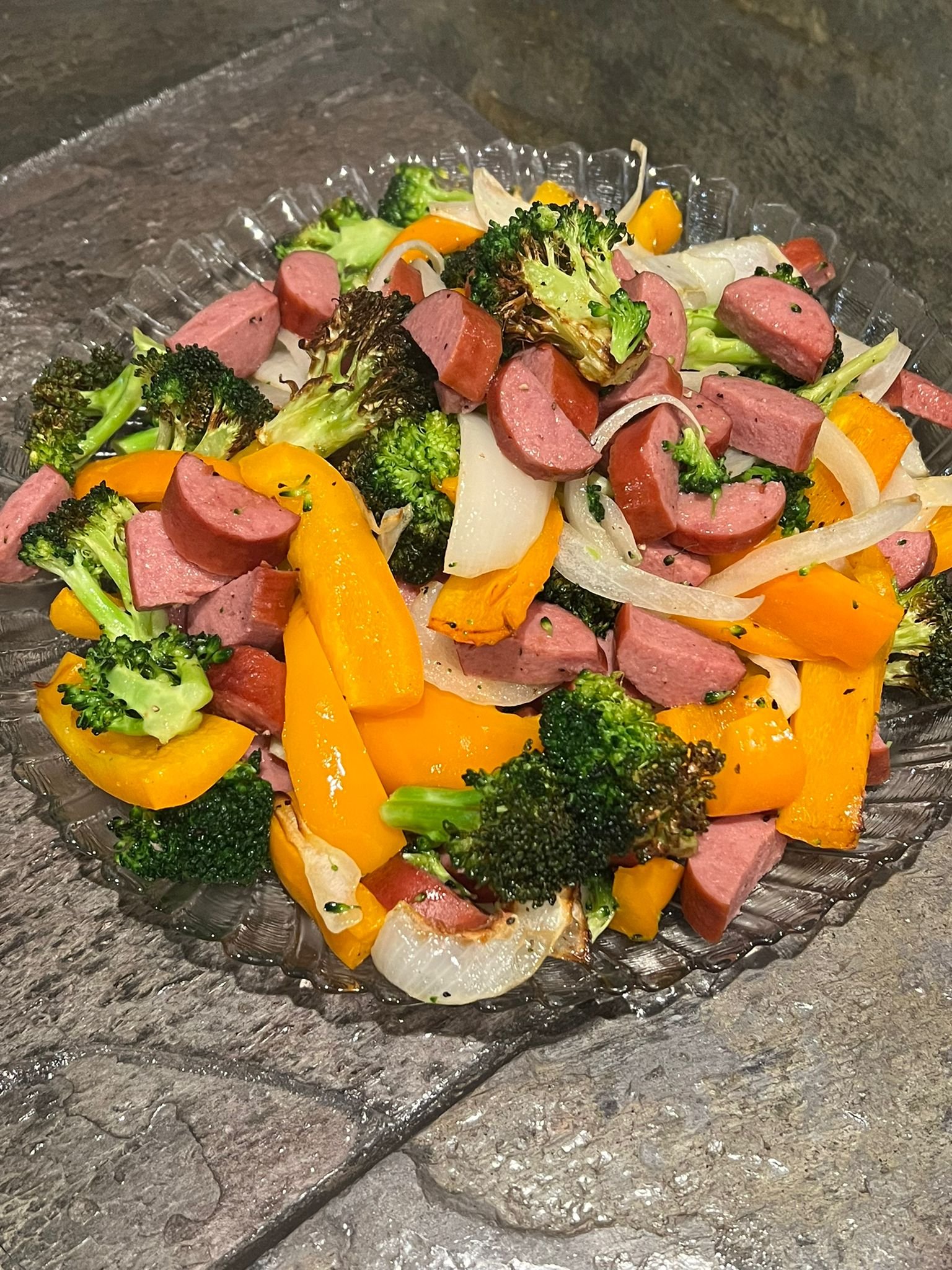 Air Fryer Sausage Veggie Bake